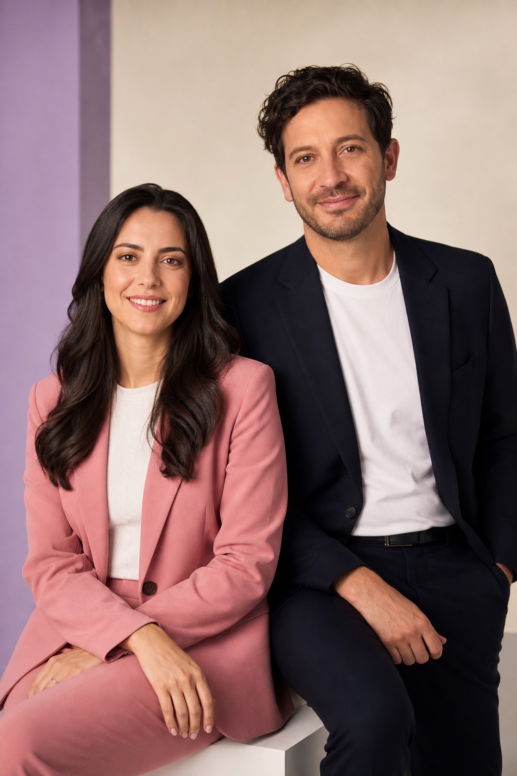 Corporate team headshot sample with two professionals