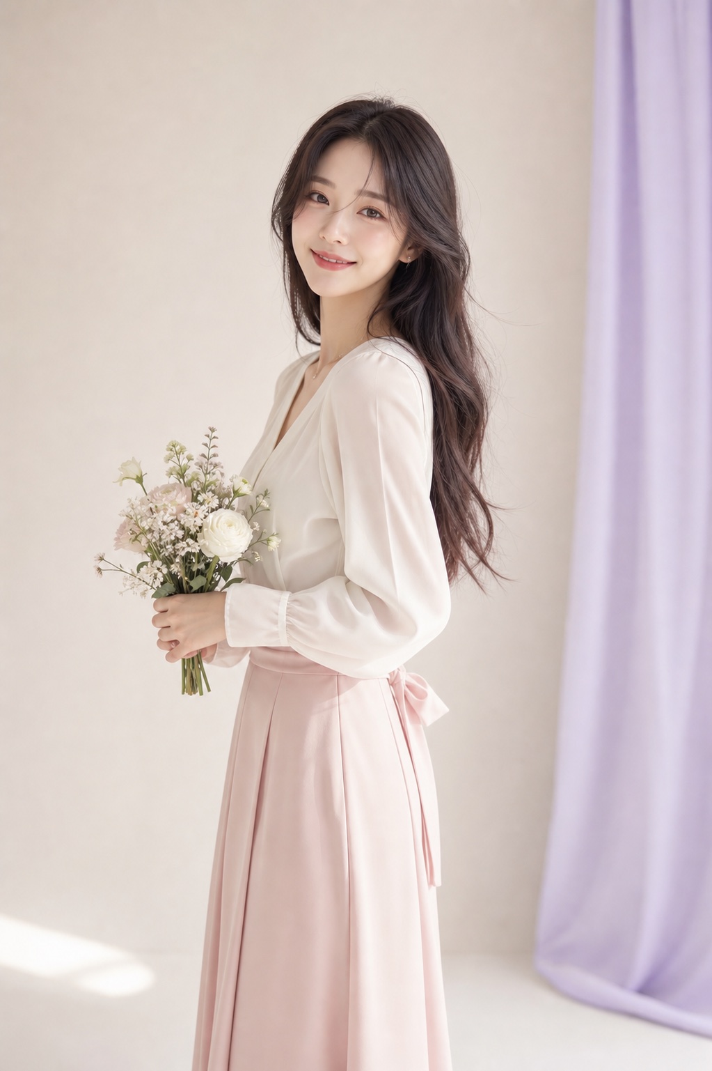 Korean-style bouquet portrait sample